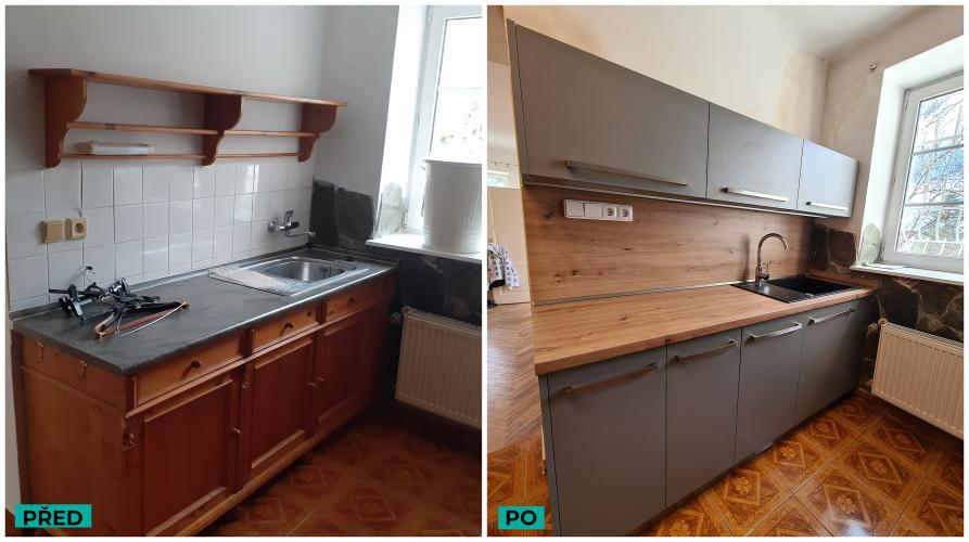 Radikální proměna mycí zóny a prosvětlení celého prostoru.